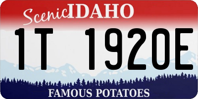 ID license plate 1T1920E