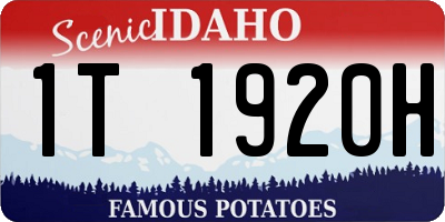 ID license plate 1T1920H