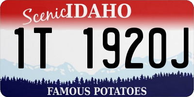 ID license plate 1T1920J