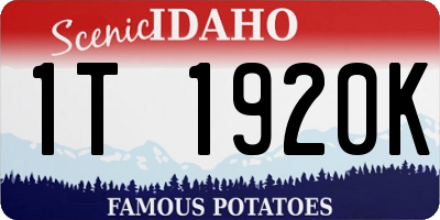 ID license plate 1T1920K