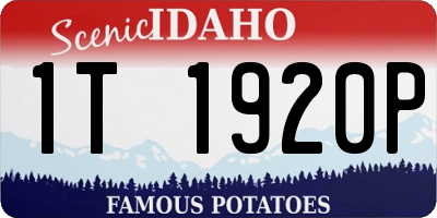 ID license plate 1T1920P
