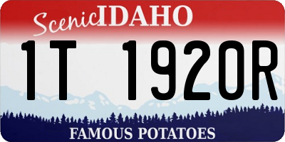 ID license plate 1T1920R