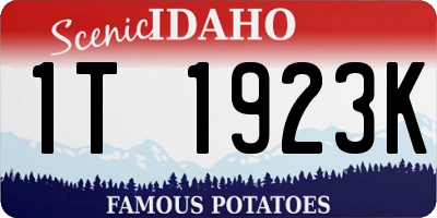 ID license plate 1T1923K