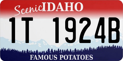 ID license plate 1T1924B