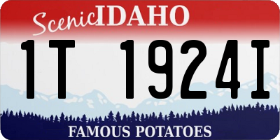 ID license plate 1T1924I