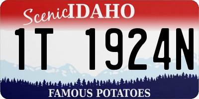 ID license plate 1T1924N