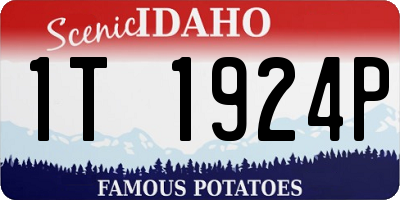 ID license plate 1T1924P