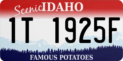 ID license plate 1T1925F
