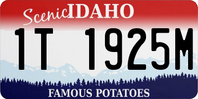 ID license plate 1T1925M