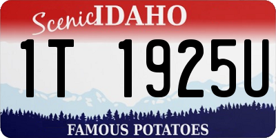 ID license plate 1T1925U