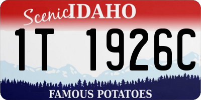 ID license plate 1T1926C