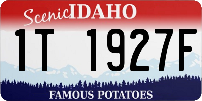 ID license plate 1T1927F