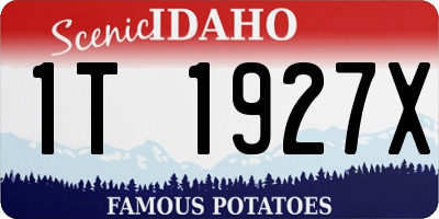 ID license plate 1T1927X
