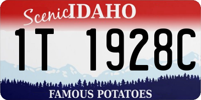 ID license plate 1T1928C