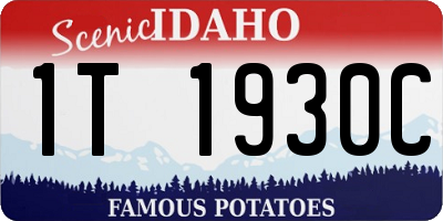 ID license plate 1T1930C