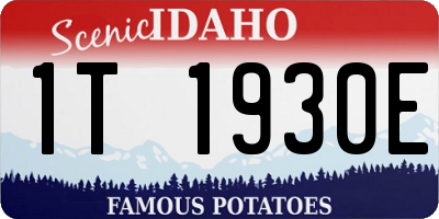 ID license plate 1T1930E