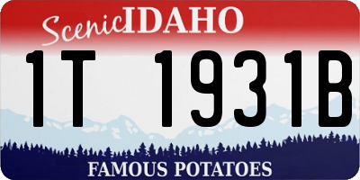 ID license plate 1T1931B