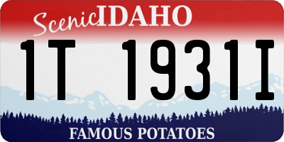 ID license plate 1T1931I