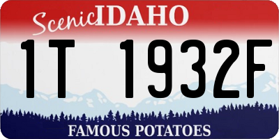 ID license plate 1T1932F