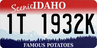 ID license plate 1T1932K