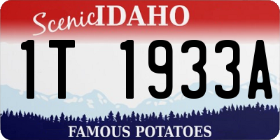 ID license plate 1T1933A