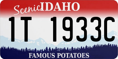 ID license plate 1T1933C