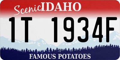 ID license plate 1T1934F