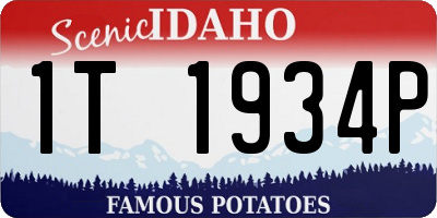 ID license plate 1T1934P