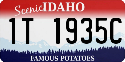 ID license plate 1T1935C
