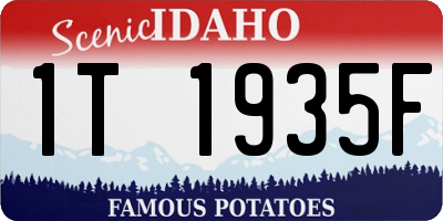 ID license plate 1T1935F