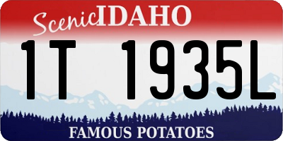ID license plate 1T1935L