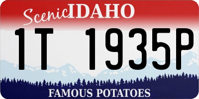 ID license plate 1T1935P