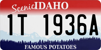 ID license plate 1T1936A