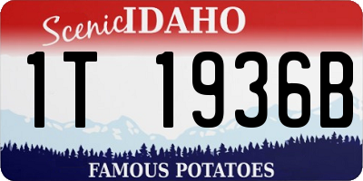 ID license plate 1T1936B