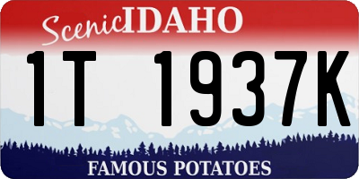 ID license plate 1T1937K