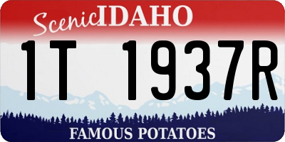ID license plate 1T1937R