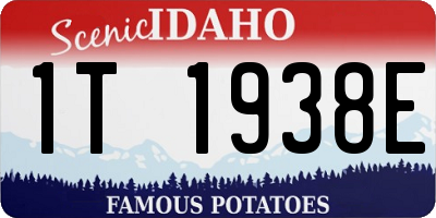 ID license plate 1T1938E