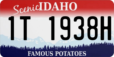 ID license plate 1T1938H