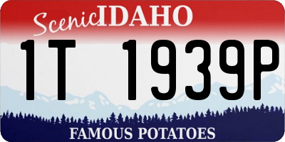 ID license plate 1T1939P