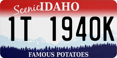 ID license plate 1T1940K