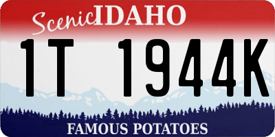 ID license plate 1T1944K