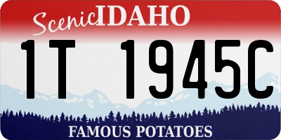 ID license plate 1T1945C