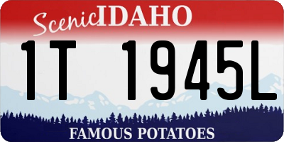 ID license plate 1T1945L