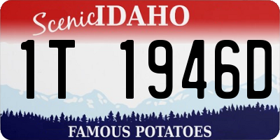 ID license plate 1T1946D