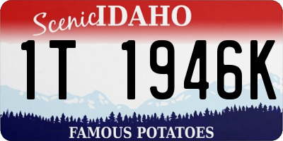 ID license plate 1T1946K