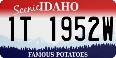 ID license plate 1T1952W