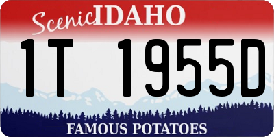 ID license plate 1T1955D
