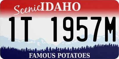 ID license plate 1T1957M