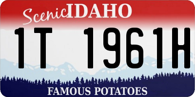 ID license plate 1T1961H