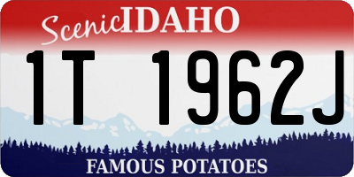 ID license plate 1T1962J